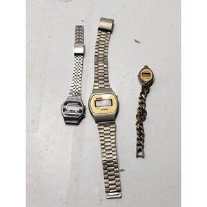 Vintage Lot Of 3 Watches Medana Quarts Criterion LCD Quartz Advance Quartz